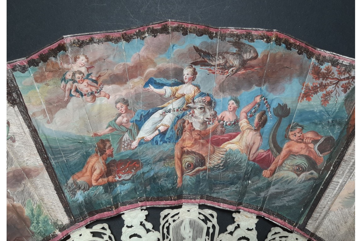 L'enlèvement d'Europe, éventail vers 1750