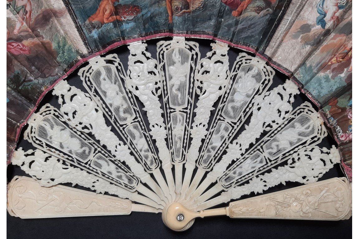 L'enlèvement d'Europe, éventail vers 1750