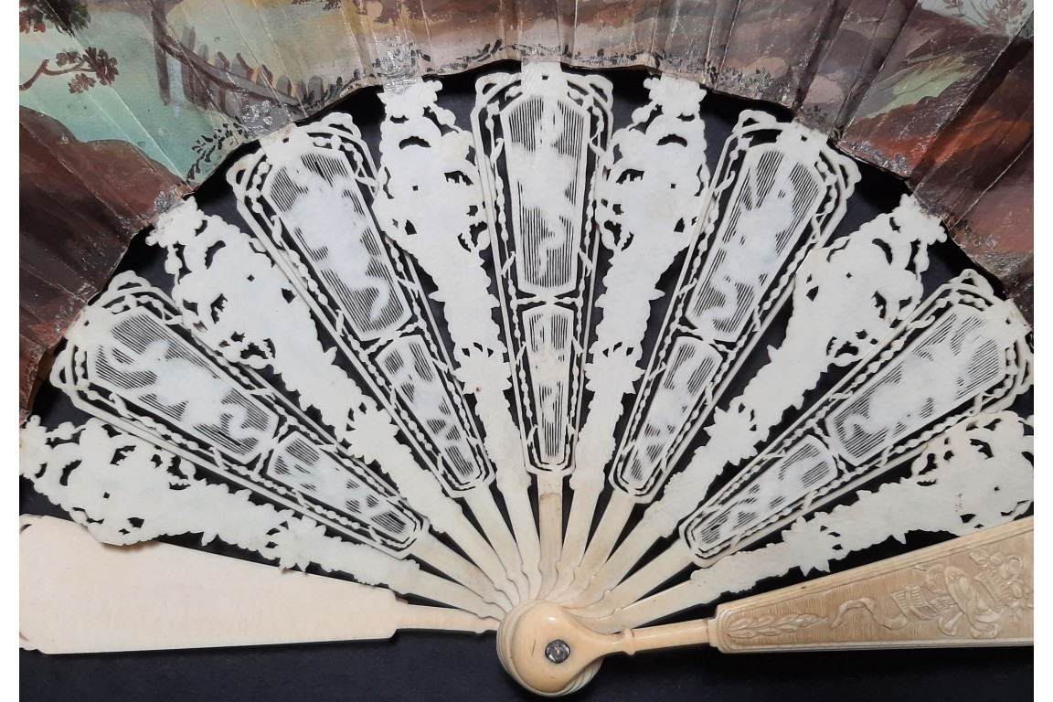 L'enlèvement d'Europe, éventail vers 1750
