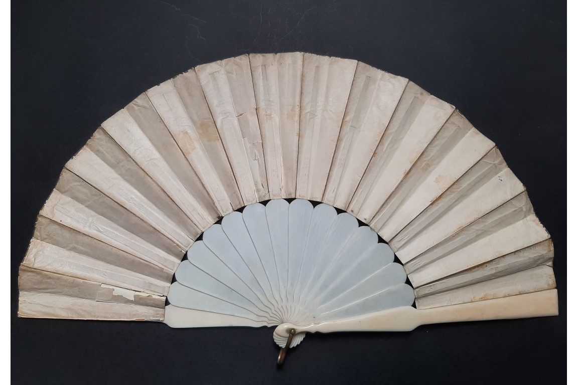 Le monte Nuovo, le pont de Caligula et le Vésuve, éventail souvenir de l'éruption d'Août 1779