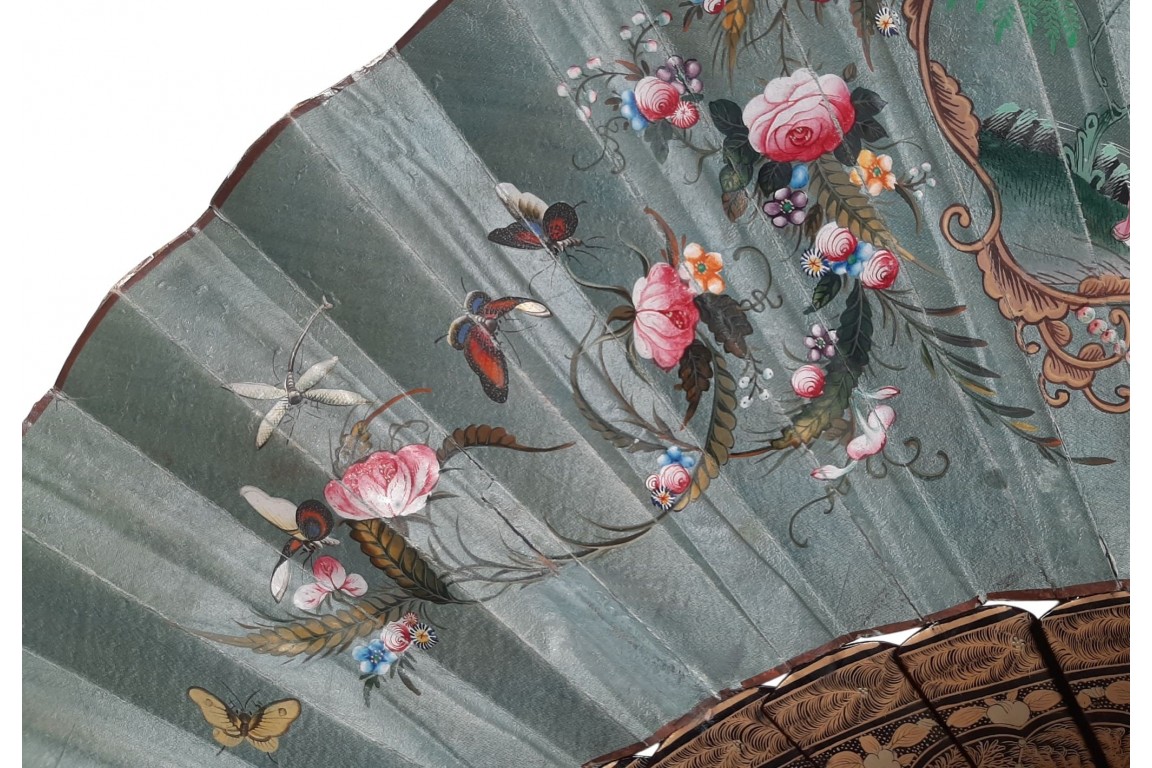 La pagode de Pazhou, éventail géant assymétrique, Chine XIXè siècle