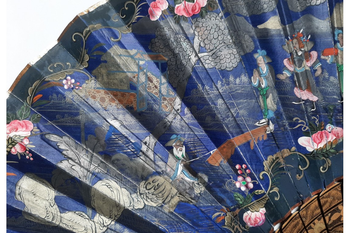 La pagode de Pazhou, éventail géant assymétrique, Chine XIXè siècle