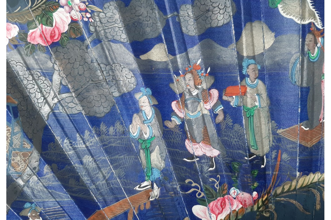 La pagode de Pazhou, éventail géant assymétrique, Chine XIXè siècle