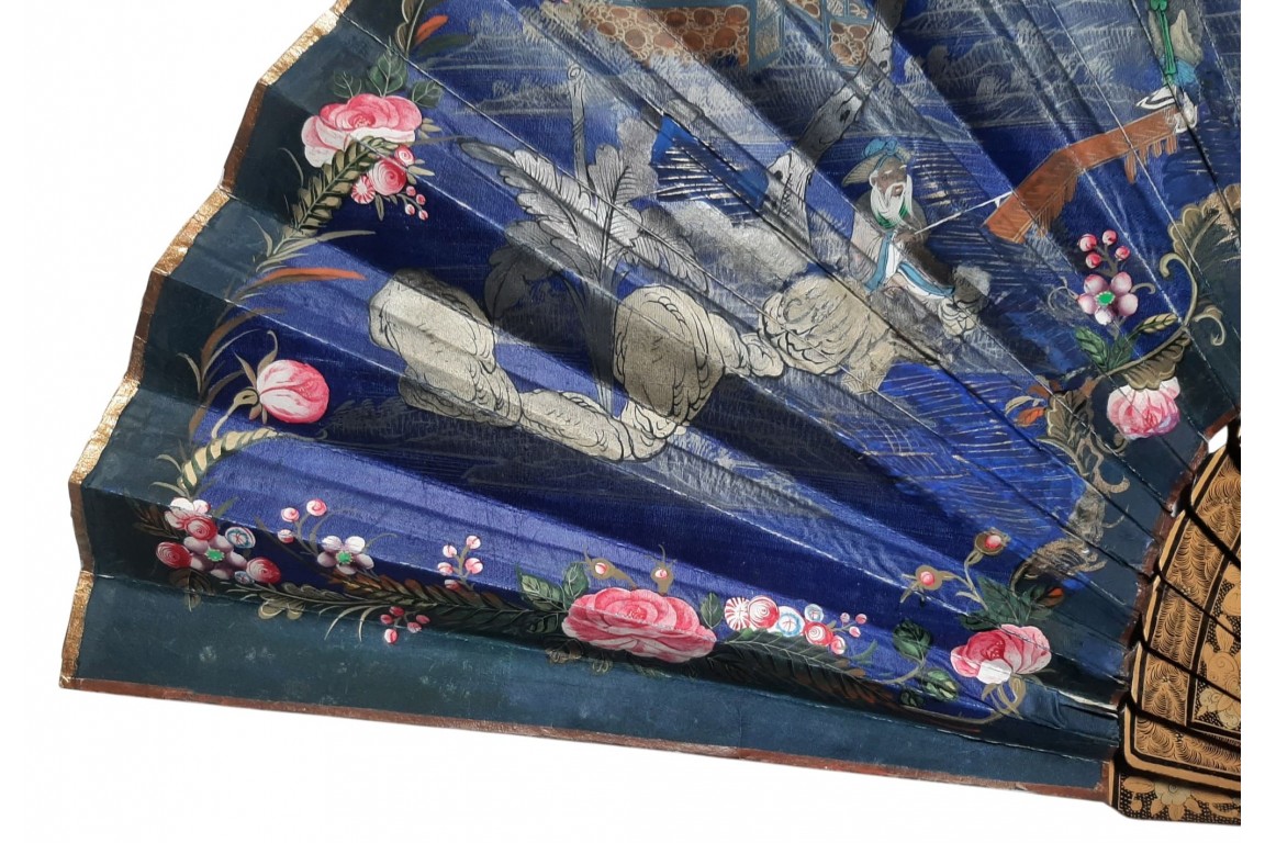 La pagode de Pazhou, éventail géant assymétrique, Chine XIXè siècle