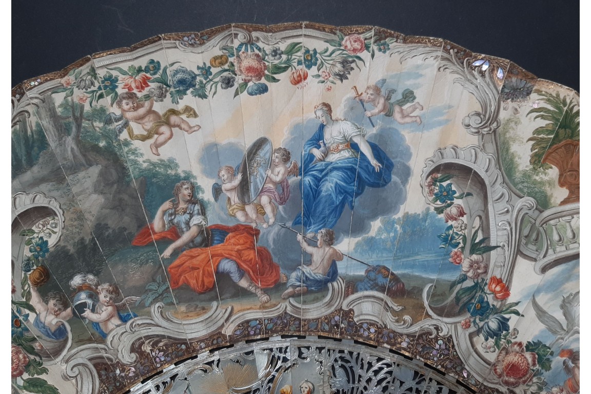 Vénus remettant les armes à Enée, éventail vers 1760