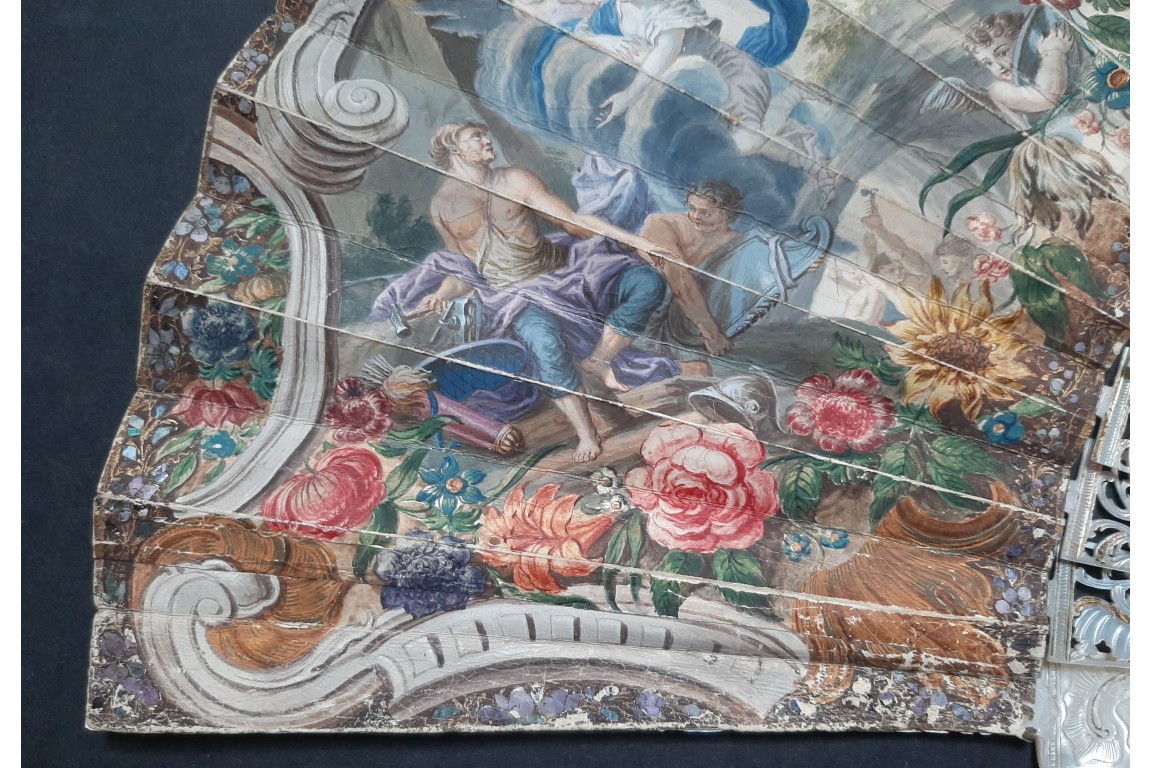 Vénus remettant les armes à Enée, éventail vers 1760
