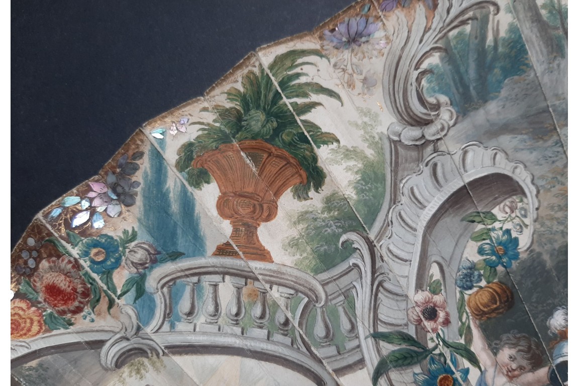 Vénus remettant les armes à Enée, éventail vers 1760