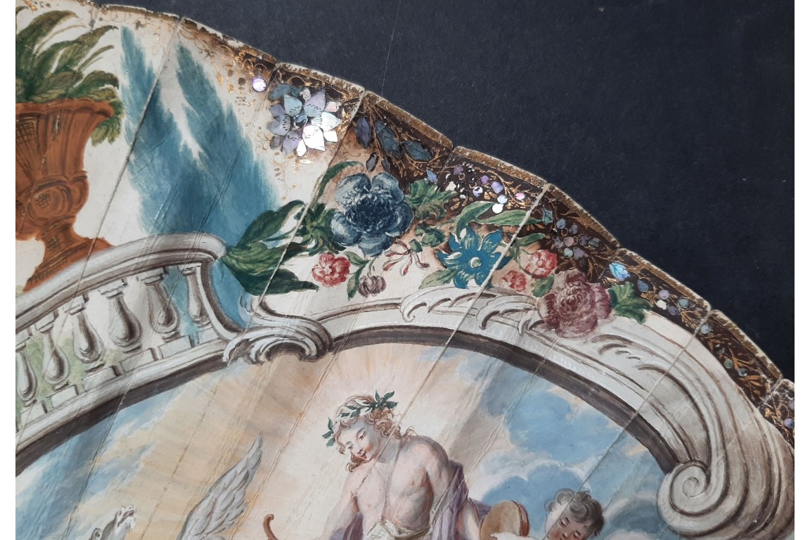 Vénus remettant les armes à Enée, éventail vers 1760