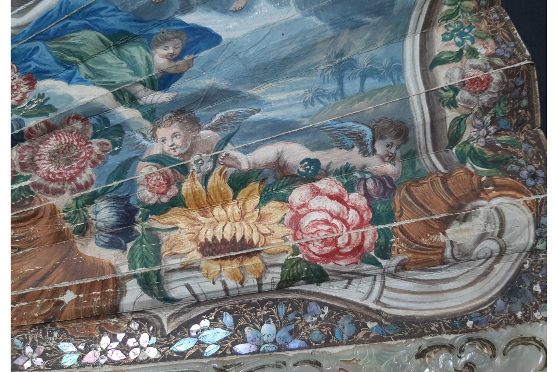 Vénus remettant les armes à Enée, éventail vers 1760
