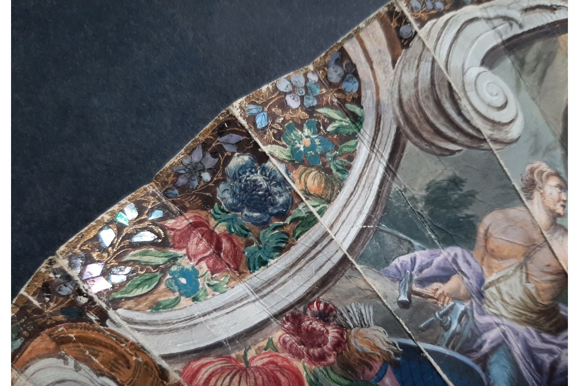 Vénus remettant les armes à Enée, éventail vers 1760