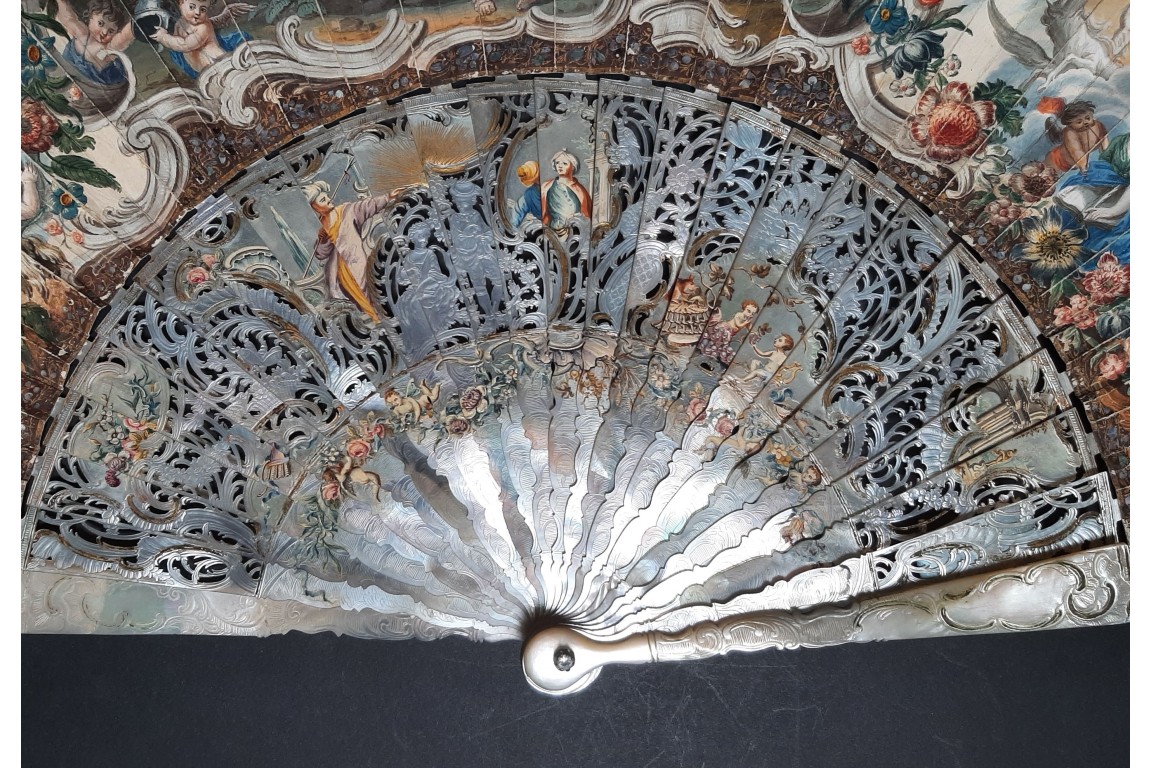 Vénus remettant les armes à Enée, éventail vers 1760