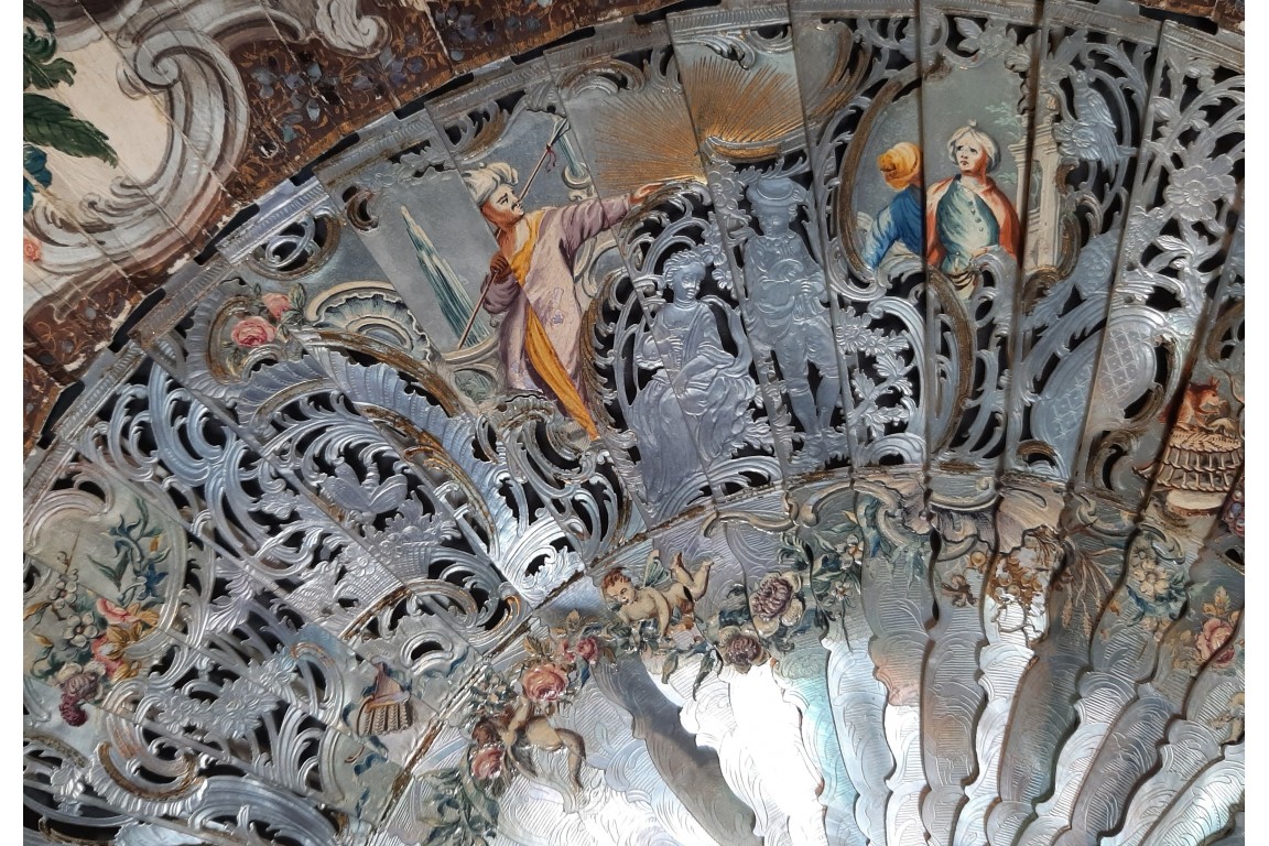 Vénus remettant les armes à Enée, éventail vers 1760