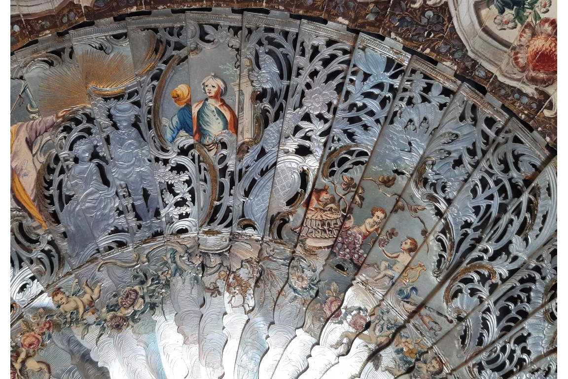 Vénus remettant les armes à Enée, éventail vers 1760