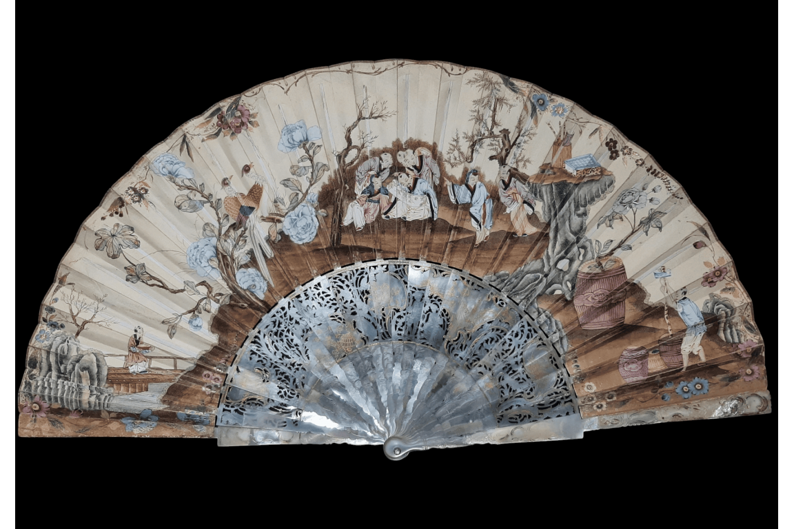 Vénus remettant les armes à Enée, éventail vers 1760