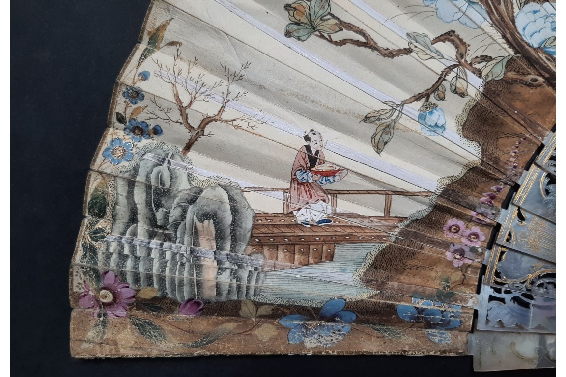 Vénus remettant les armes à Enée, éventail vers 1760