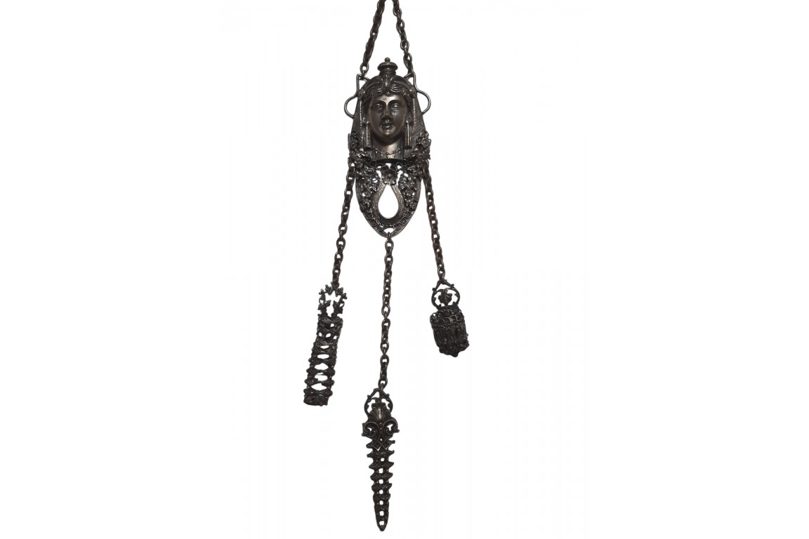 Egyptomania, chatelaine and perfume bottle