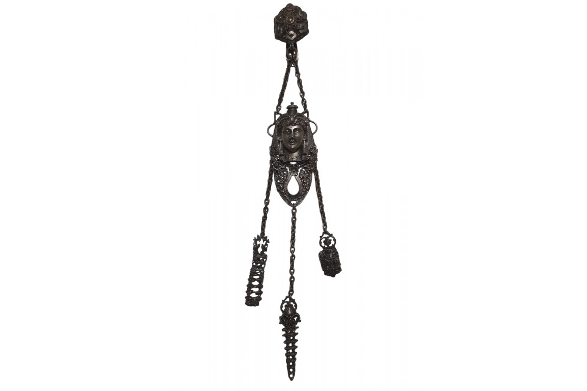 Egyptomania, chatelaine and perfume bottle