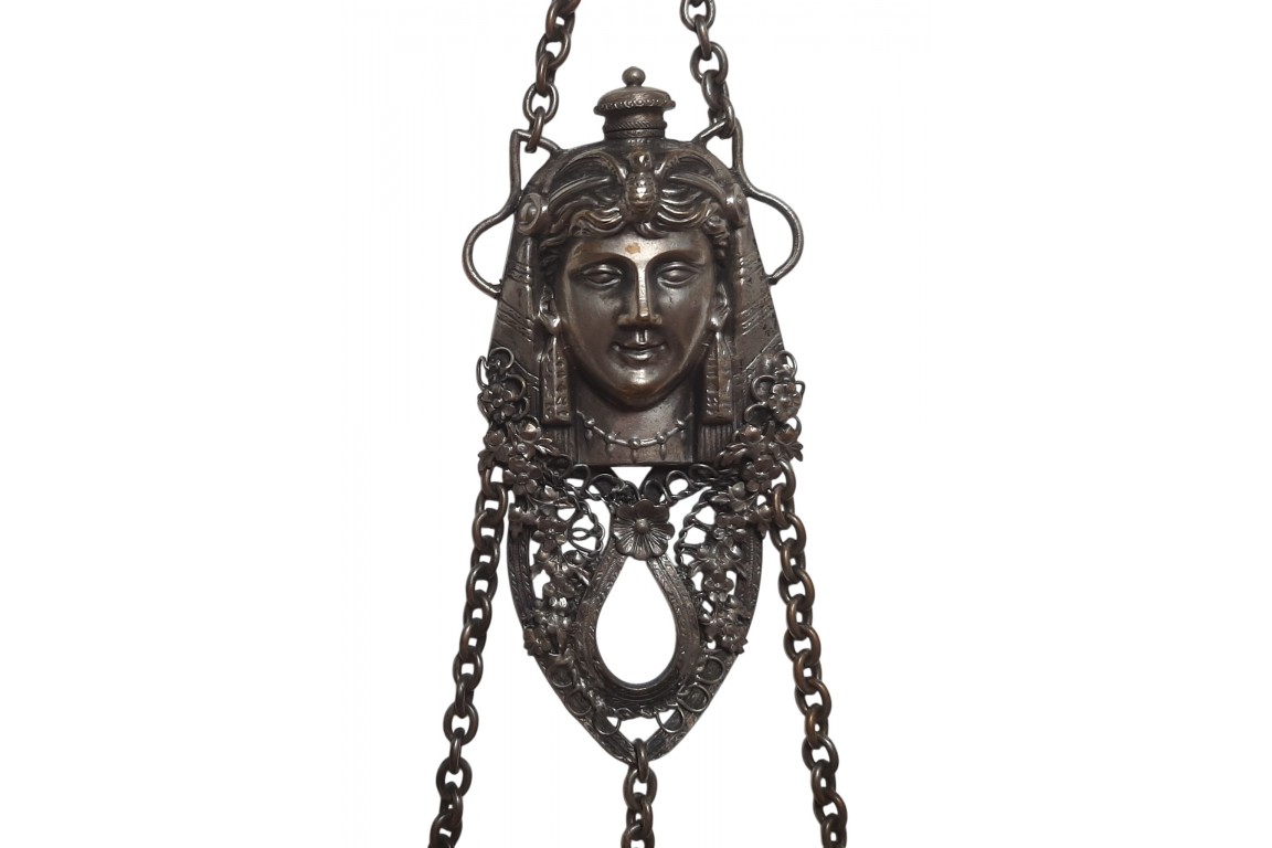 Egyptomania, chatelaine and perfume bottle