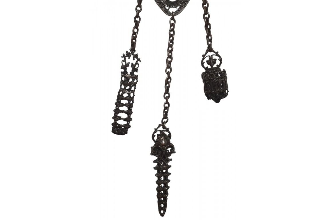 Egyptomania, chatelaine and perfume bottle