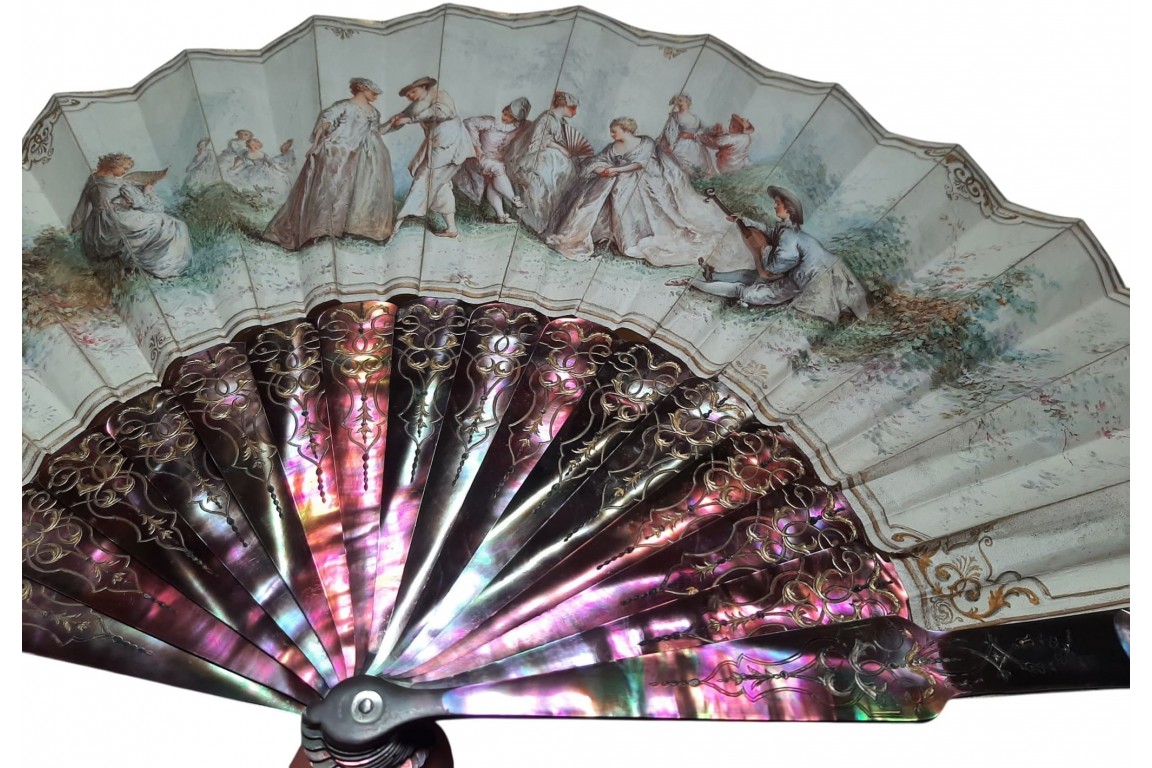 In the style of Alexandre, fan circa 1870