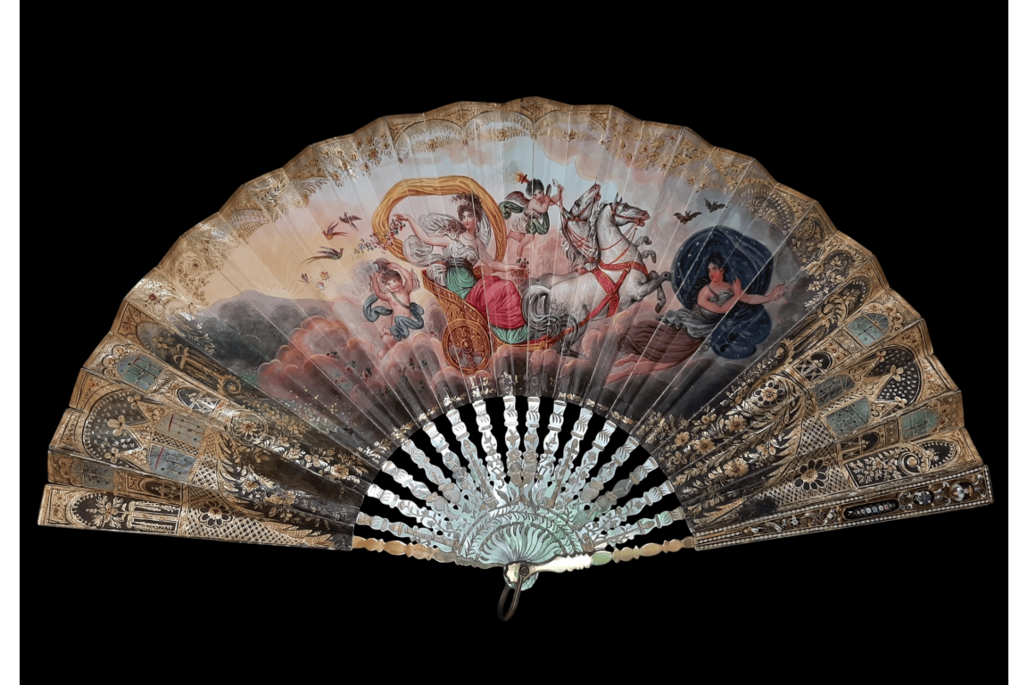 The dawn and Hector’s Farewell, fan circa 1830