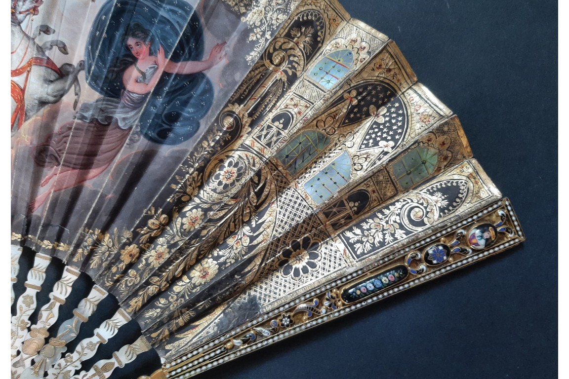 The dawn and Hector’s Farewell, fan circa 1830