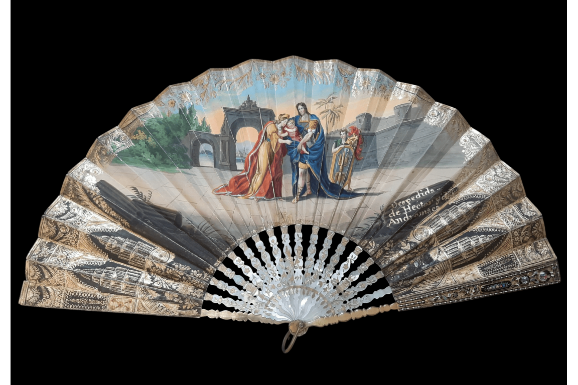 The dawn and Hector’s Farewell, fan circa 1830