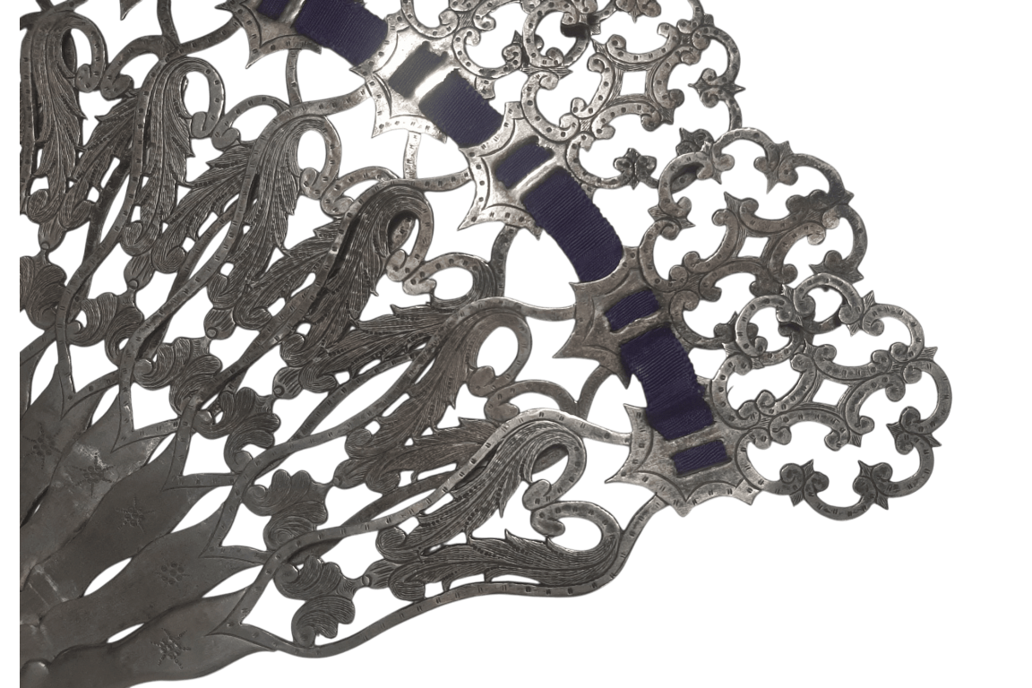 Eventail en argent, 19eme siècle