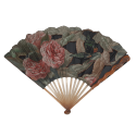 Roses and a butterfly, Art Nouveau fan by Daudet and Duvelleroy