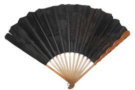 Roses and a butterfly, Art Nouveau fan by Daudet and Duvelleroy