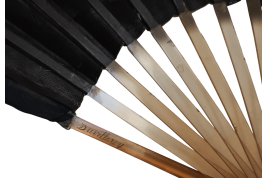 Roses and a butterfly, Art Nouveau fan by Daudet and Duvelleroy