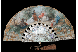 Charmante compagnie, éventail vers 1865