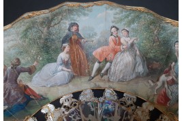 Charmante compagnie, éventail vers 1865
