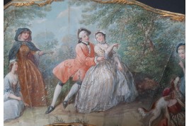 Charmante compagnie, éventail vers 1865