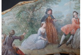 Charmante compagnie, éventail vers 1865