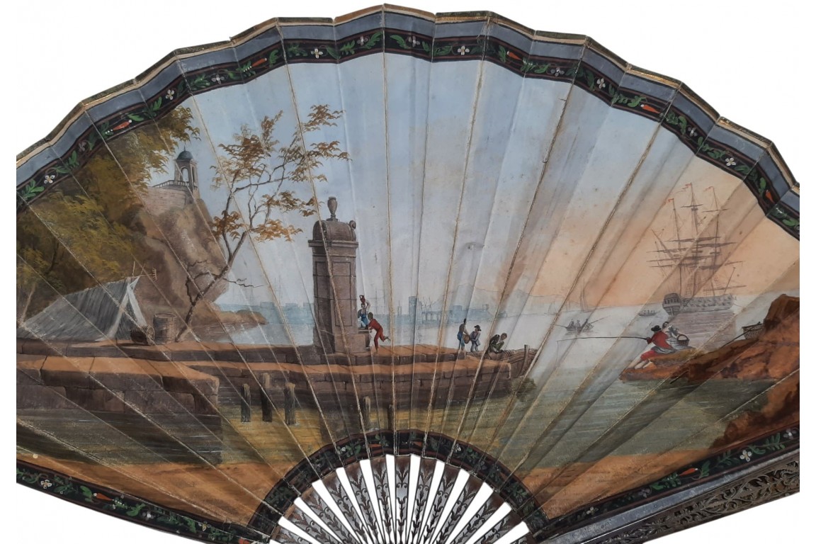 The bay of Napoli, fan circa 1800–1815