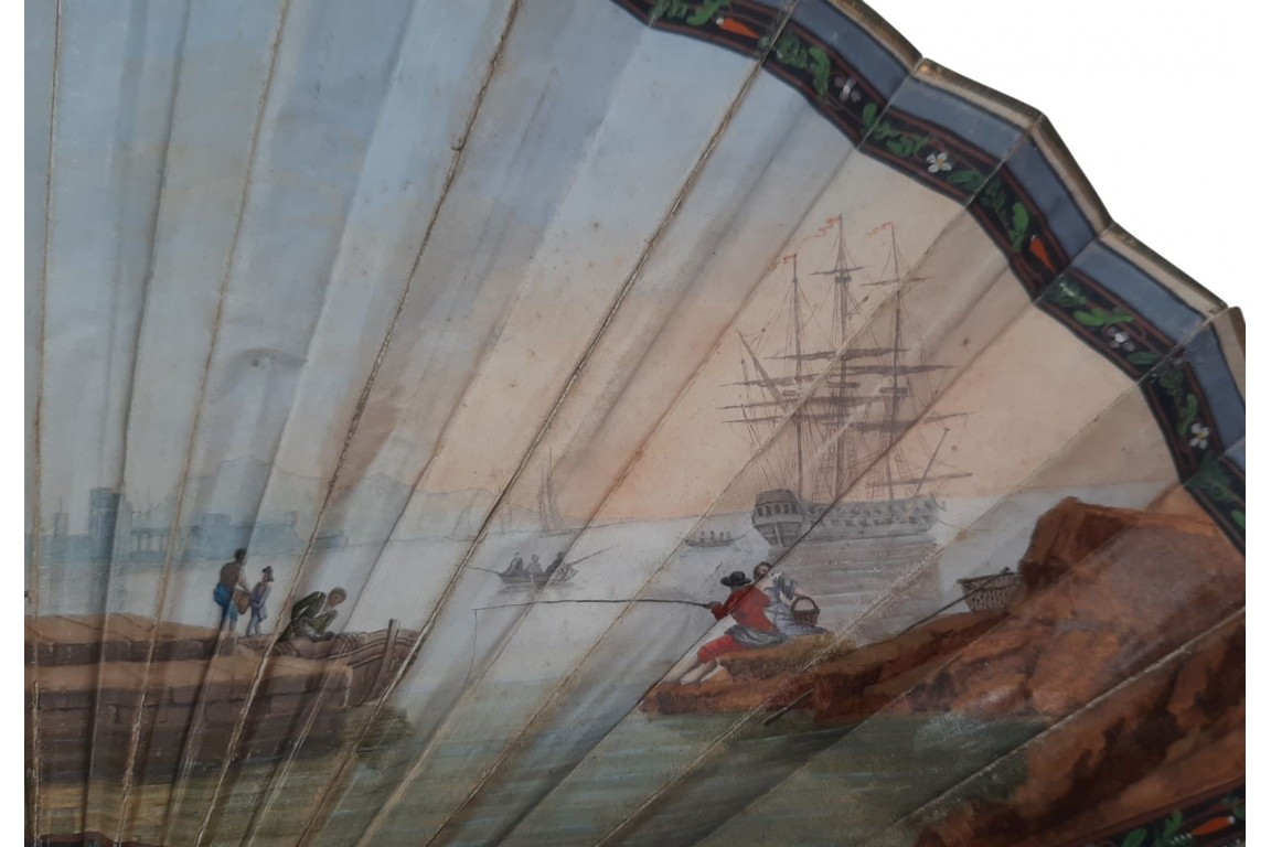 The bay of Napoli, fan circa 1800–1815