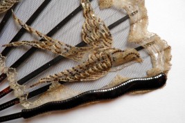 Lace swallows, fan circa 1900